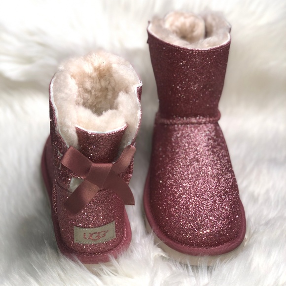 UGG Shoes - UGG Women's Mini Bailey Bow Sparkle Pink Boot